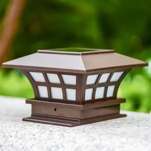 Solar Column Light, 1 LED Vintage Style, Fence Outdoor Garden Patio Deck Street Wall, Suitable for Outdoor Decoration, Garden Railing Walls