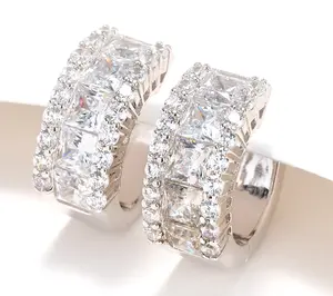 Diamonique x Kathy Levine Dynamo Huggie Hoop Earrings, Sterling Silver