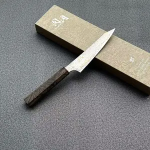 Tonggang 6" Kiritsuke Fillet Knives 9Cr18MoV Copper Damascus Chef's Knives With Wood Handle