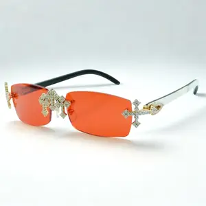 Iced Out Cross White Buffs - Red Lens
