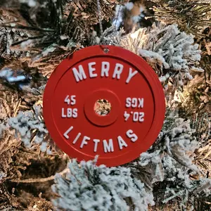 Red Merry Liftmas Barbell Weight Ornament Gym Gifts Weightlifting Gifts Ornament Crossfit Gifts Secret for Friend Gym Ornament Christmas