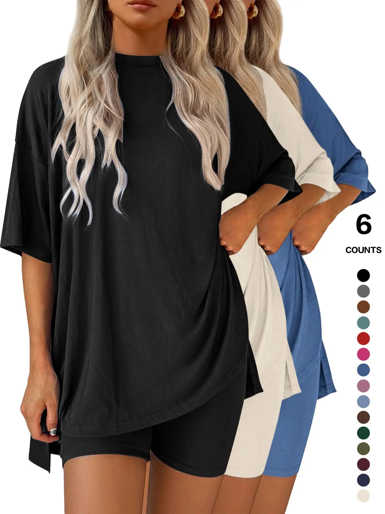 Lounge Set Cozy Mama Set, Women 2 Piece, Oversized Crew Neck T-Shirts for Comfort and Style Lounge Set Cozy Mama Set, Women 2 Piece, Oversized Crew Neck T-Shirts for Comfort and Style