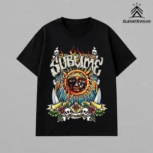 Sublime Graphic Crewneck Unisex T-shirt, Graphic Band Tee Rock Music, Vintage 40oz To Freedom Tshirt, Top Menswear Man Streetwear Casual Tropical Cotton Shortsleeve