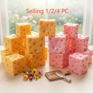 Cheese Squeezable Stress Relief Toy, made of soft material, with realistic cheese-like holes, a squeeze-and-rebound stress reliever, perfect for students and children, a birthday gift, a holiday present, or a desktop decoration.
