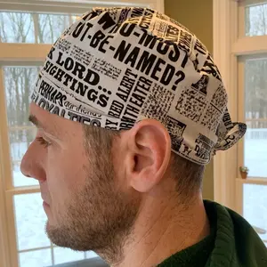 Daily prophet Skull Surgical OR Hat Scrub Cap Mens 100% Cotton Tie Back Eco-Friendly Reusable Comfortable Durability