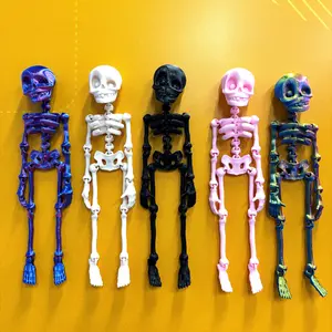 3D Printed Skeleton Joint Moveable Kids Halloween Toy Creative Fridge Magnet, Fun and Interactive Halloween Gift for Children