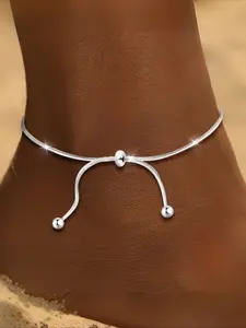 Snake Chain Anklet with Adjustable Loop, Chic & Hypoallergenic Foot Jewelry, Perfect for Beach, Casual Attire, Spring/summer Gifts for Women