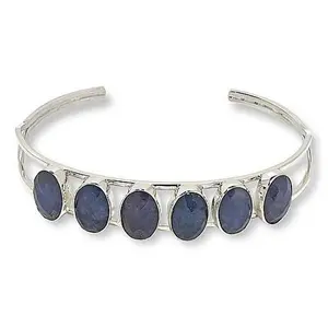 Mine Finds by Jay King Sterling Silver Tanzanite 6-Stone Cuff Bracelet