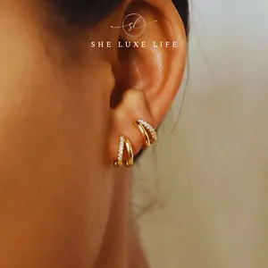 SheLuxeLife | Double Ring-Set Clip-On Earrings for Women