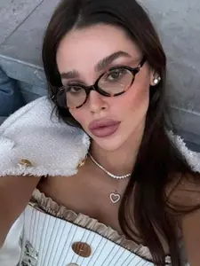 Women's Transparent Eyewear, Metal Decorated Oval Frame, Casual Versatile Design, Ideal for Travel & Daily Wear, Suitable for Various Occasions, Stylish Trendy Eyewear