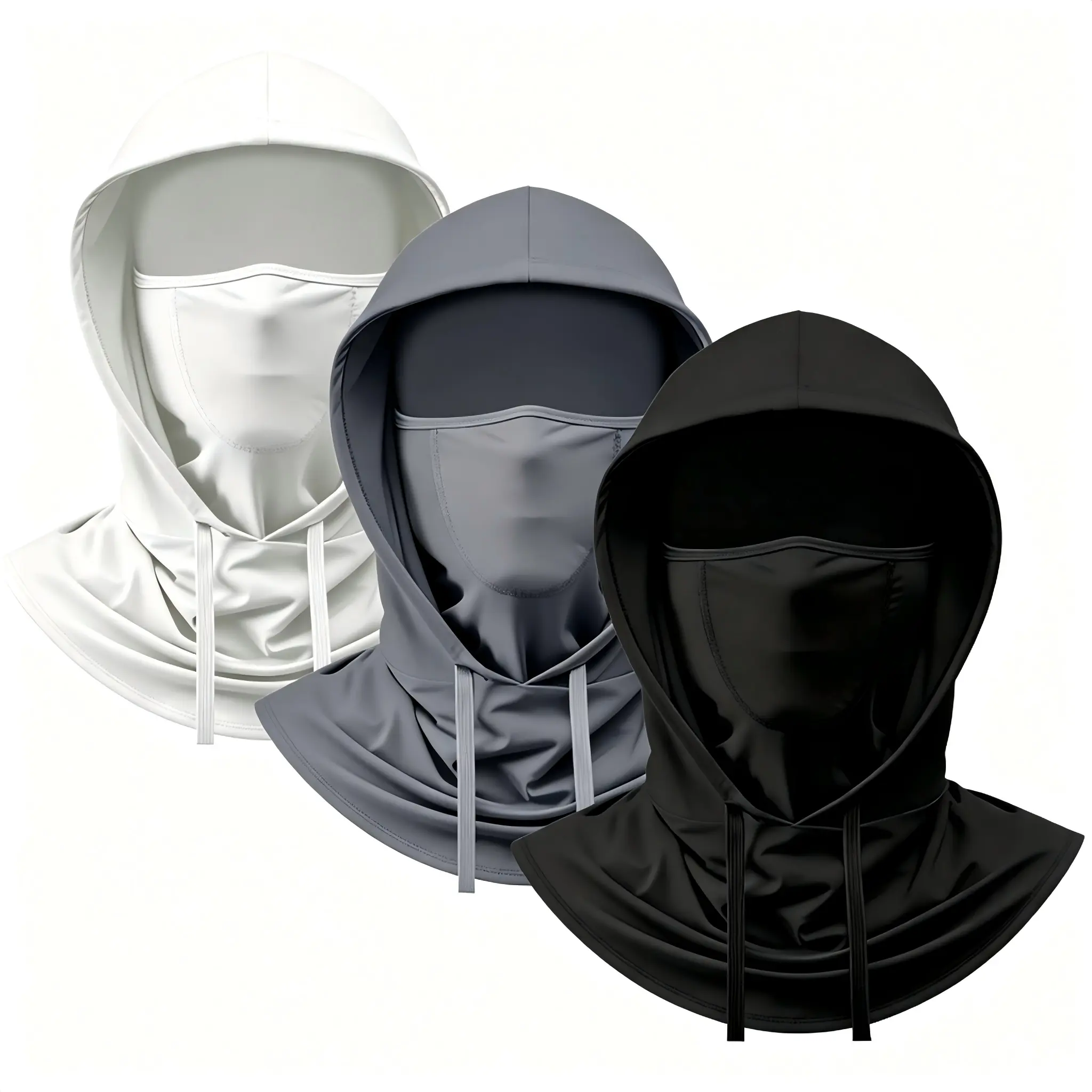 Unisex 3-Pack Polyester Cooling Balaclava Face Cover - UV Sun Protection, Adjustable, Breathable Full Head Hood with Enhanced Airflow for Motorcycle, Fishing, Camping (Home & Party Supplies Accessory)