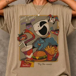 Try The Sauce Digital Circus Spudsy's Shirt, Funny Gangle and Jax Fast Food Graphic Tee, Retro 90s Indie Animation Tee, Viral Animation Gift