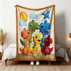 Cute Cartoon Pattern Blanket, Soft Flannel, Lightweight and Portable, Perfect for Home Office Travel Camping Dormitory