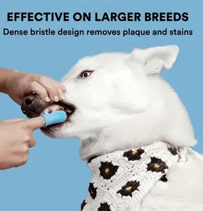 Silicone Pet Finger Toothbrush with Storage Case - Super Soft Bristles Dog Dental Care Brush, Gentle Puppy & Cat Teeth Cleaning Kit for Fresh Breath