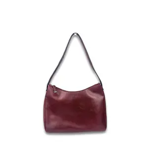 Pre-owned Loewe Leather Shoulder Bags Burgundy Textured Shoulder Bag