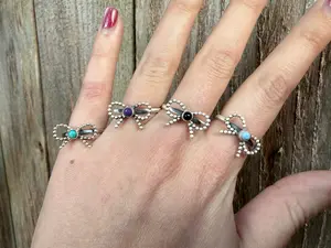 Pearl Mini Bow Sterling Silver Ring