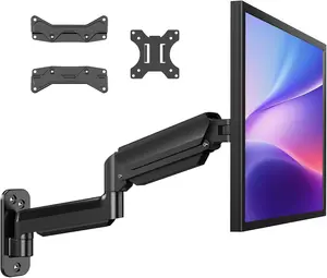 HUANUO Computer Monitor Wall Mount for 17 to 35 inch Flat Curved Screens, Single Wall Monitor Mount Holds up to 26.4lbs, Height Adjustable Full Motion Gas Springcore Vesa Wall Mount, Max 200x200mm#TikTokShopBlackFriday