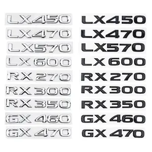 Lexus Gx470 Lx570 Lx600 Rx350 Rx300 3D Abs Logo Sticker, Car Trunk Emblem, Digital Letter Decal, Easy Peel-Off Automotive Accessory
