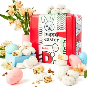 David’s Cookies Butter Pecan Meltaways in Happy Easter Gift Tin – 2lbs Crunchy Pecans & Powdered Sugar – Premium Fresh Ingredients – Gourmet Easter Cookies Gift