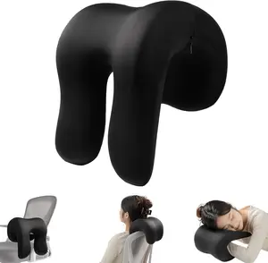 SheRest Office Chair Neck Pillow, Memory Foam Ergonomic Nap Pillow Office Chair Headrest Accessory, Neck Support Pillow Ideal for Office and Gaming, Black