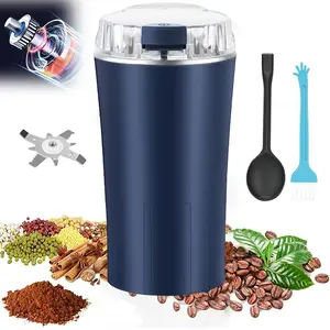 Electric Coffee Grinder Portable Stainless Steel Coffee & Grain Mill Multifunctional Food-Grade Fast-Grinding Electric Coffee and Grain Grinder New Year Gift
