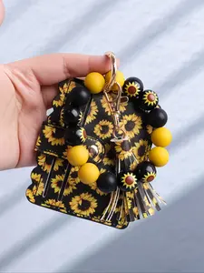 Mini Vintage Leopard Print Keychain Business Card Holder, Card Carrying Holder, Boho Style, Versatile Design, Perfect Gift for Friends & Family, All Seasons Use