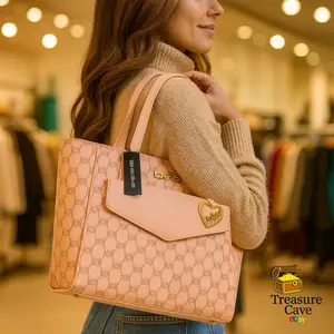 Bebe Tanya Monogram Tote Blush with Pouch ? Elegant Spacious Designer Bag