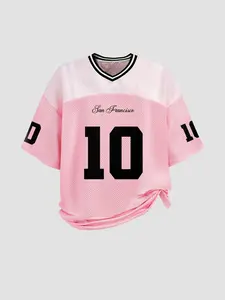 Women's Casual Fashion T-Shirt, Athletic Top, Athletic Fashion Activewear, Trendy Young and Active Style, Comfortable Streetwear, Versatile Natural Texture, Sports Wind Design