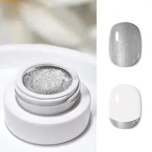 Gel Paint For Nails Art, Silver Glitter Gel Nail Polish Design Nail Art For Home Salon DIY (Silver, M)