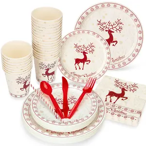 215 Pcs Valentine's Day Party Supplies Tableware Set, Lovely Heart Plates, Cups and Napkins Set, Disposable Paper Dinnerware Set for Wedding  Anniversary Birthday Serve 25