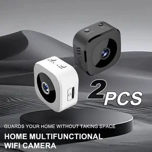 Wireless Security Camera, 2-Pack Rechargeable Indoor Cameras, Home Monitoring Camera, 480p HD, Motion Detection, Easy Setup, Alexa Compatible, Home/office Use