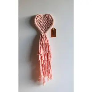 Macrame Heart - Cupid - Pink