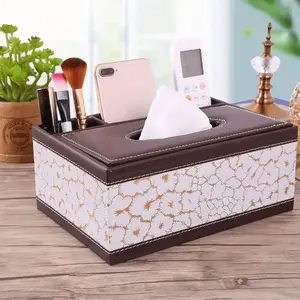 1 piece /LDQ multi-functional artificial leather tissue paper and storage box, with 4 compartments, including remote control and family napkin storage. It can be cleaned in just a few seconds and is perfect for living rooms, studies and coffee tables. It