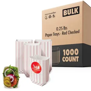 Paper Trays - Red Checked - 0.25 lbs - 1000 Pack