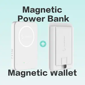 Magnetic power bank card wallet set PD20W Portable Charger for iPhone 17/16/15/14/13/12 Pro with USB-C & Magsafe Compatibility
