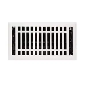 New White 6" x 10" Contemporary Steel Floor Register by Signature Hardware