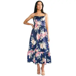 Cherie Jacquard Dress | Navy Multi Floral