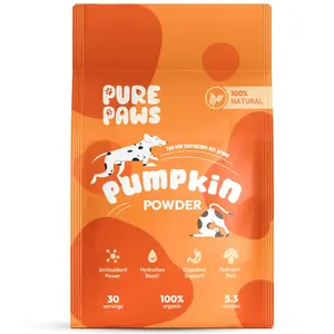 Pure Paws Organic Pumpkin Powder for Dogs, Puppies, Cats, and Kittens: Your Pet's Essential Digestive Supplement 7.5oz