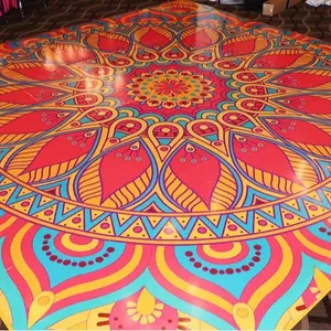 Mandala Sangeet Ceremony Floor Wrap - Custom Indian Wedding Dance Vinyl - Removable Gloss Decal for Mehndi & Traditional Celebrations - Full Color Print & Striking Design - Easy Installation - Indoor Friendly - Multiple Size Options