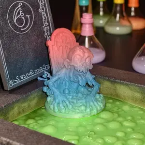 Zombie from the Grave Halloween Home Decor Blue and Green Skeleton in Graveyard Scene Halloween Decor Spooky Ornaments Decoration Aurora