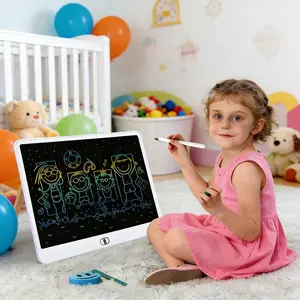 16-inch White Drawing Board for Baby Doodle Writing Practice Kids One-click Clear LCD Colorful Tablet Writing Board for Early Writing Skills Erasable Screen 8 Pieces