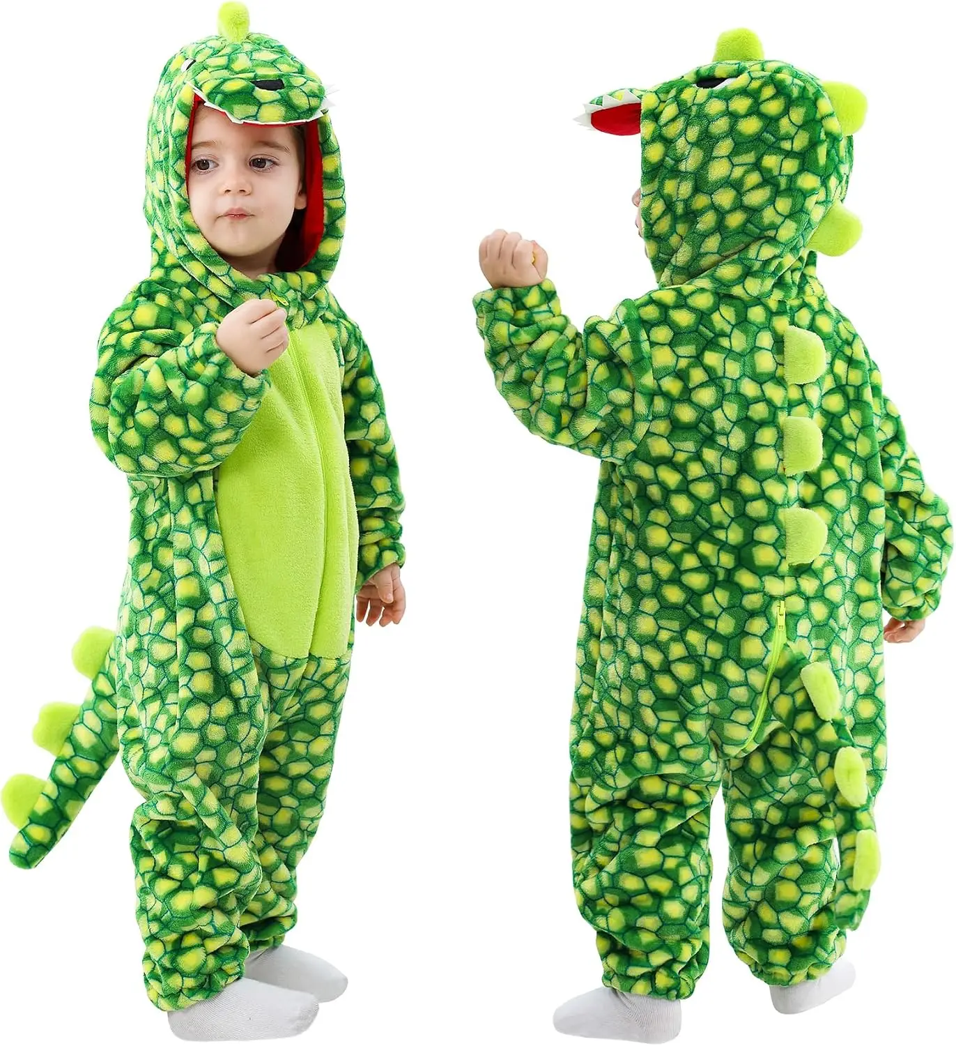 TONWHAR Dinosaur Costume for Toddlers, Baby Animal Romper Halloween Dress Up Onesie for Boys Girls