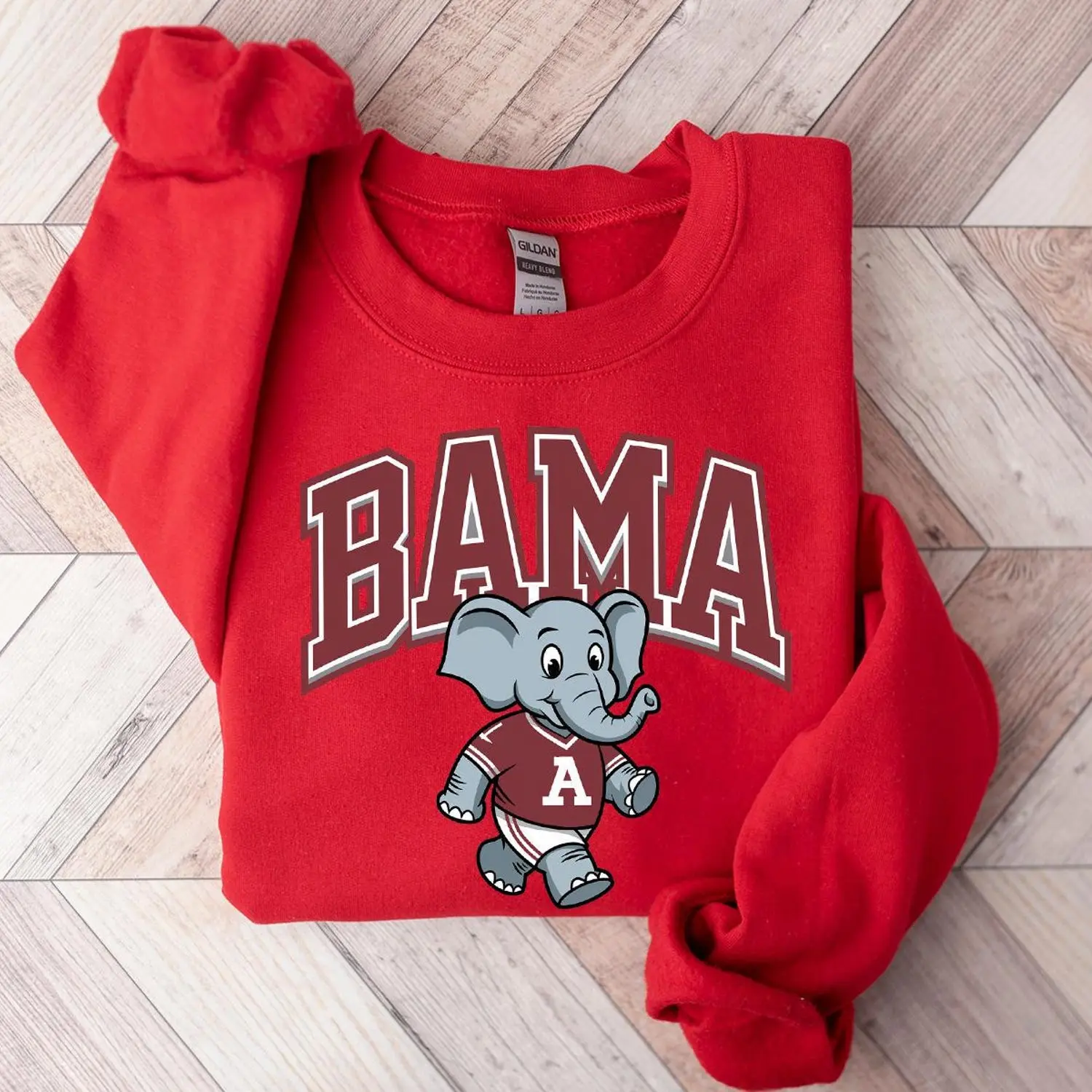 Bama Elephant Shirt, Alabama Sweatshirt, Elephant Mascot Shirt, Alabama Fan Crewneck, Cimson White Elephant Hoodie, Alabama Football Sweater BD