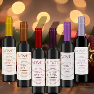 Wine Design Lipstick, Set of 6 Lip Gloss, Hydrating Lipgloss, Moisturizing Lip Glaze, Tinted Lip Gloss, Plumping Lip Oil Lip Stick for Girls & Women, Hydrating Lip Cosmetic Christmas Gift The Perfect Holiday Gift for Her