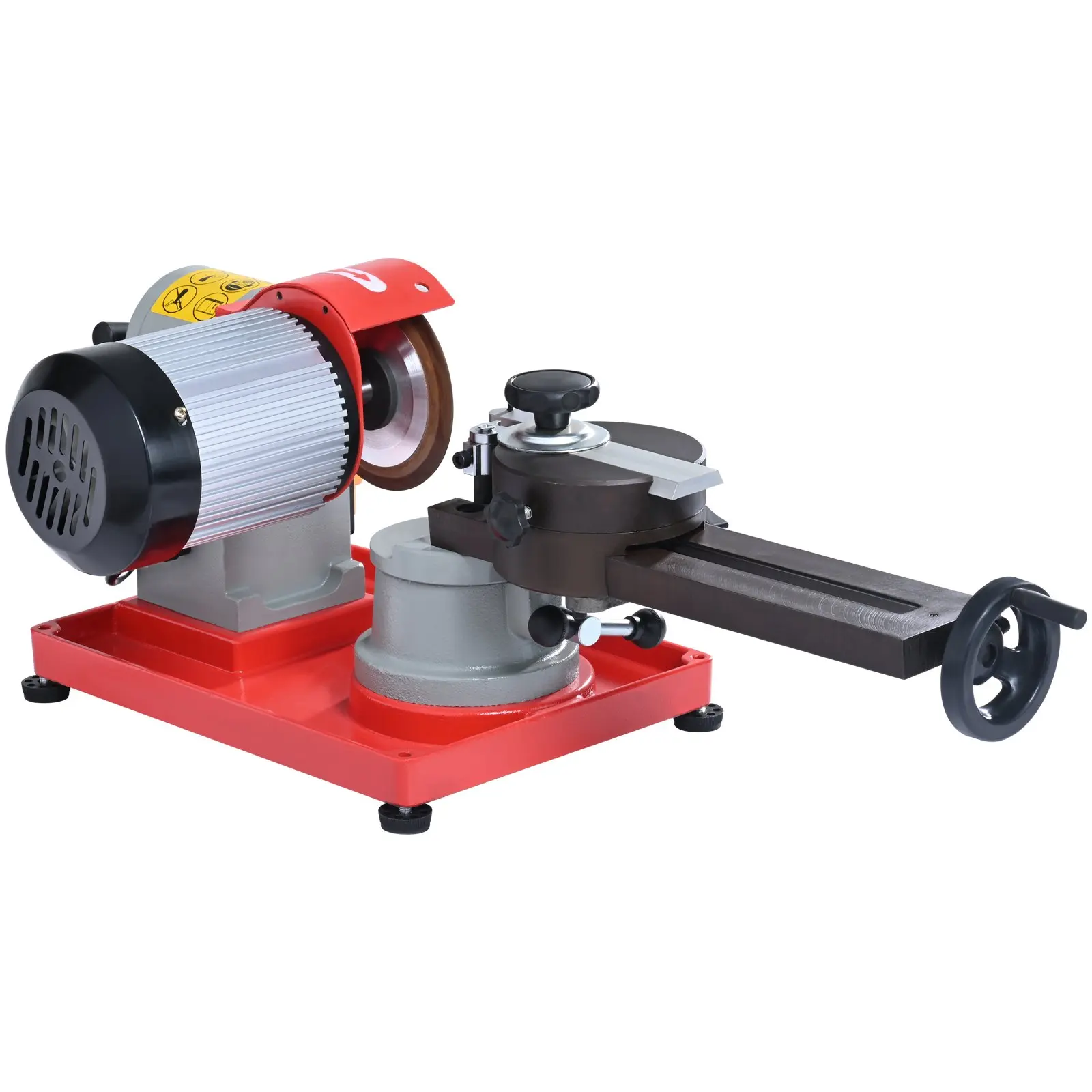 VEVOR Circular Saw Blade Sharpener, 370W Motor, 3600RPM Rotary Angle Mill Grinder, 6 Saw Centerings, Cast Iron Base, 13/15 Wrench, 3 Hex Wrenches, Adjustable Handle, Carbide Tips, 28.3x14.4x10.6 Inch, Accessory Kit for Easy Precise Adjustments, Sharpening