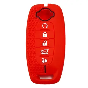 5 Buttons Keyless Cover Protector Car Key Protector Silicone Key Fob Cover Fit for Nissan Rogue Pathfinder Sentra 2023 2024