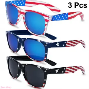3 Pack Classic Rivet American Flag Polarized Sunglasses for Men Vintage 250th Independence Day Anniversary Party Eyewear High End Light Luxury UV Protection Daily Wear US Design
