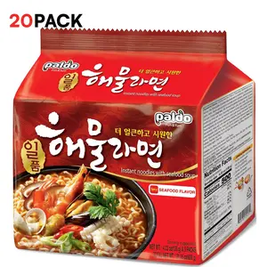 [Paldo Official]Paldo Fun & Yum Il Poom Seafood Instant Noodles with Spicy Seafood Based Broth, Best Oriental Style, Original Korean Ramyun, Spicy Ramen Challenge, K-Food, Family Pack, 120g (4.23 oz) x 20 PK