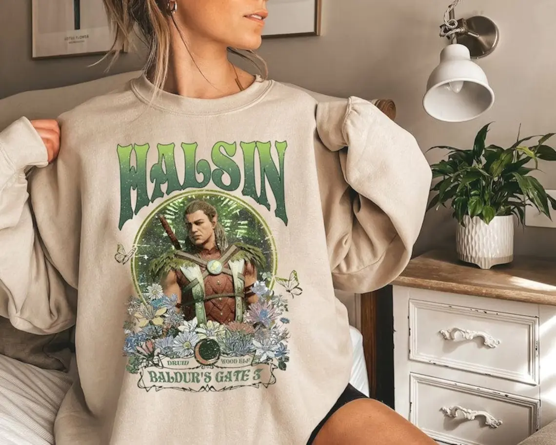 Vintage Halsin Baldurs Gate 3 Sweatshirt, Gift For Women and Man Hoodie, Halsin Druid Wood Elf Womenswear Sweater