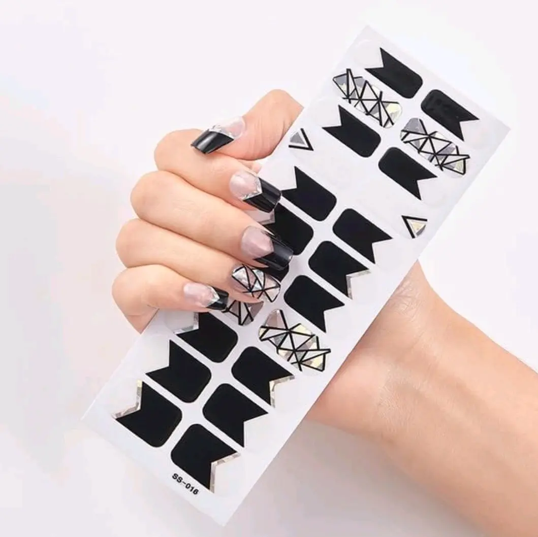 3 Pack - Each 22Pcs Nail Sticker Fashion DIY Nail Art Design Mini Self-Adhesive Shiny Manicure Decals for Sticker Fingernails